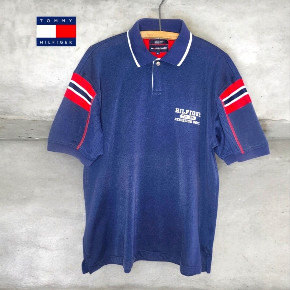 VTG ⭐️ TOMMY HILFIGER Athletics Navy Polo Shirt- Large